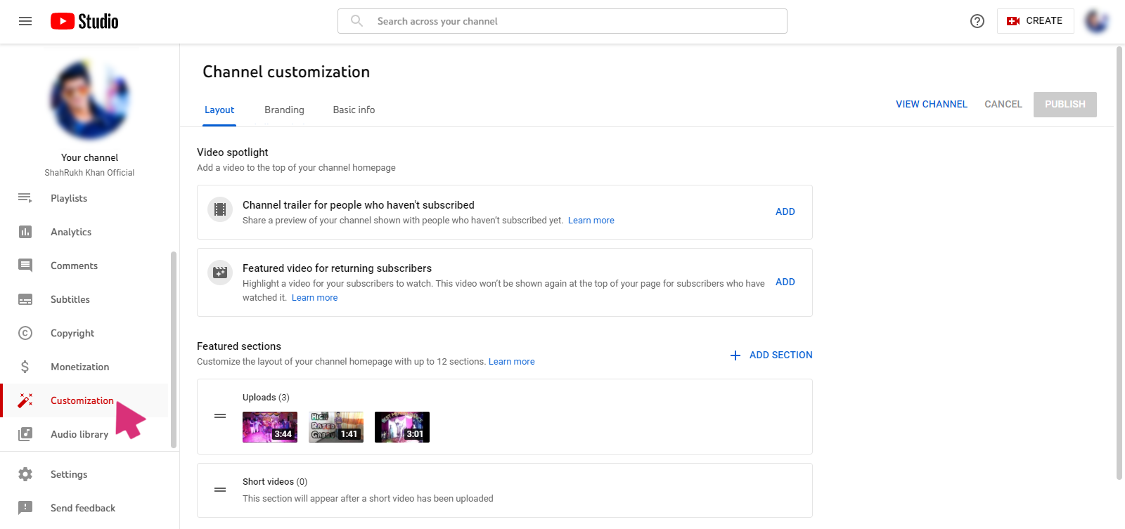YouTube url customization