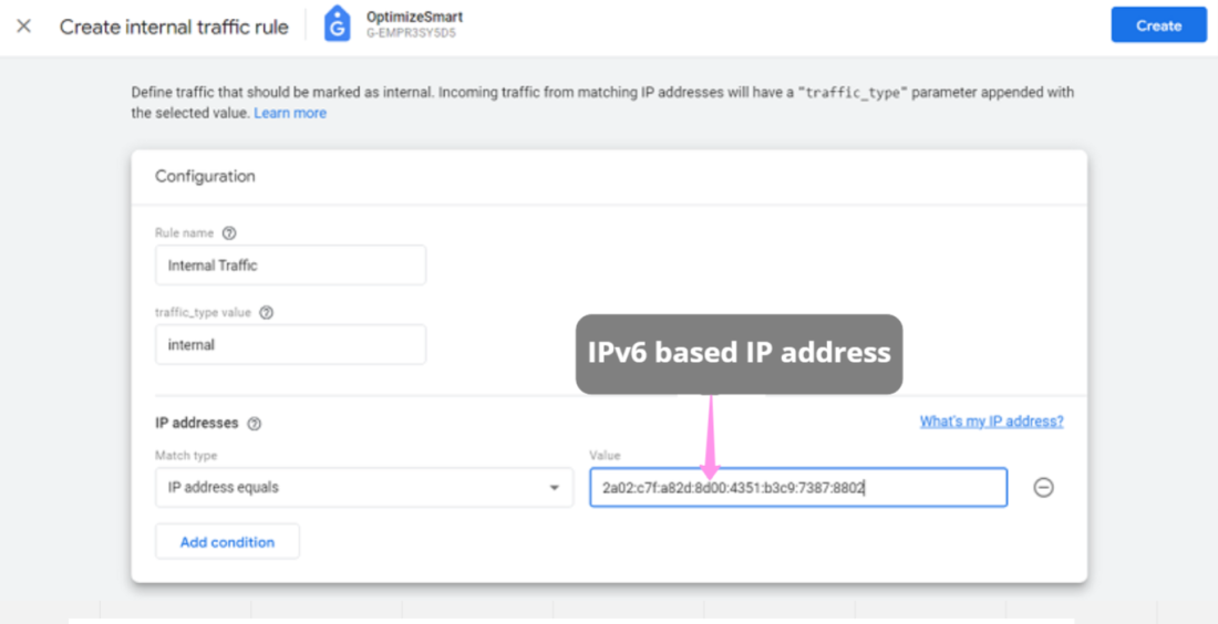 It is demonstrated how IPv6-based IP address looks like,