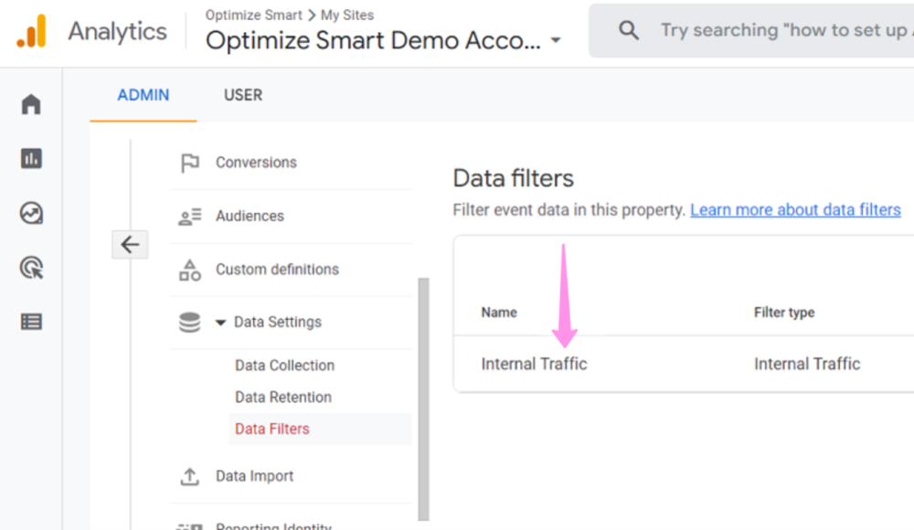 It is shown where to locate the data filter that you wish to edit.