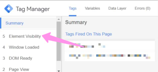 The demonstration of events in Google Tag manager.